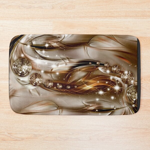 Item preview, Glossy Brown and Bronze Flowing Ribbons – Sparkling 3D Swirls and Jewels designed and sold by RaresS.