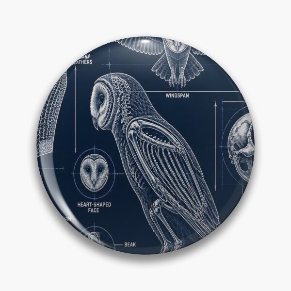 Item preview, Barn Owl Blueprint Anatomy T-Shirt, Owl Skeleton Schematic Tee, Birds of Prey Technical Drawing Shirt, Navy Blue Birdwatcher Gift, Heart-Shaped Face Diagram designed and sold by SunnyDesign82.