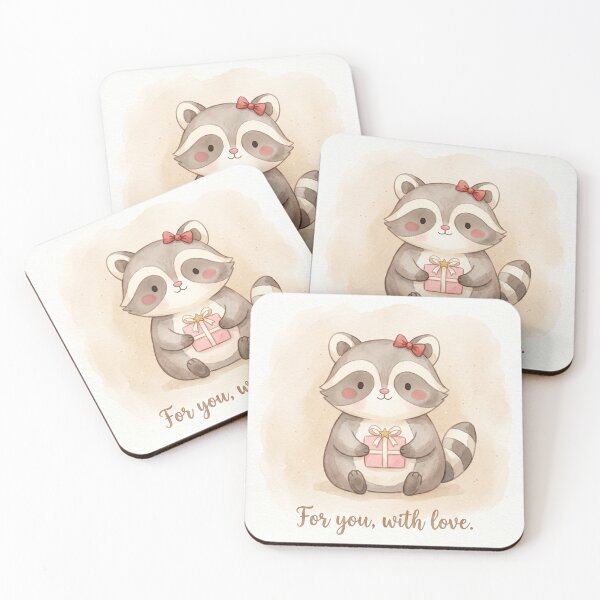Item preview, For You, With Love Raccoon Shirt | Cute Gift Box Raccoon Watercolor Illustration designed and sold by DmaarGroup.