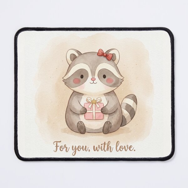 Item preview, For You, With Love Raccoon Shirt | Cute Gift Box Raccoon Watercolor Illustration designed and sold by DmaarGroup.