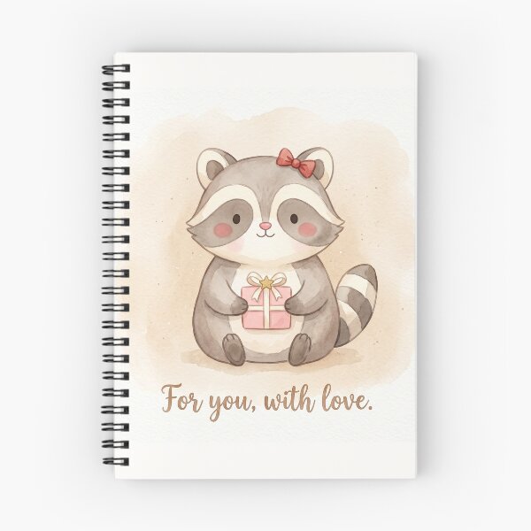 Item preview, For You, With Love Raccoon Shirt | Cute Gift Box Raccoon Watercolor Illustration designed and sold by DmaarGroup.