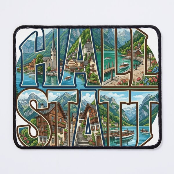Item preview, Hallstatt Alpine Lake Travel Typography Sticker Souvenir Summer Edition designed and sold by Imaginarium of Chaos falcon88 .