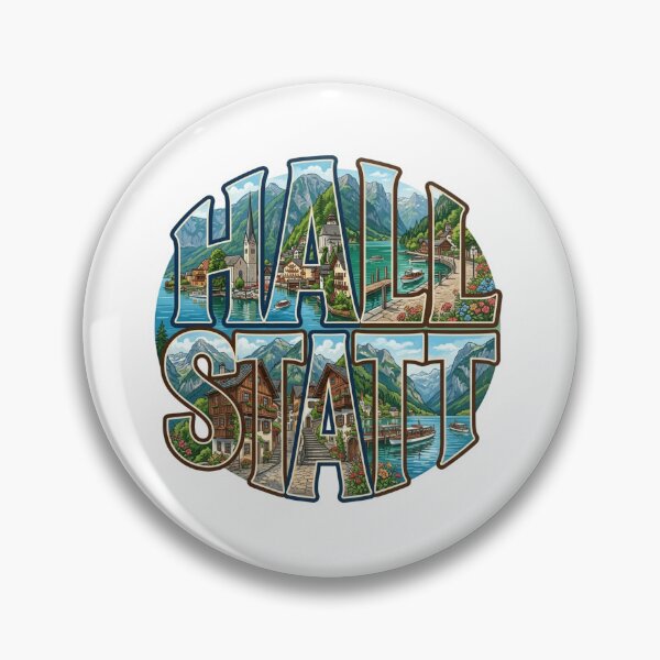 Item preview, Hallstatt Alpine Lake Travel Typography Sticker Souvenir Summer Edition designed and sold by Imaginarium of Chaos falcon88 .