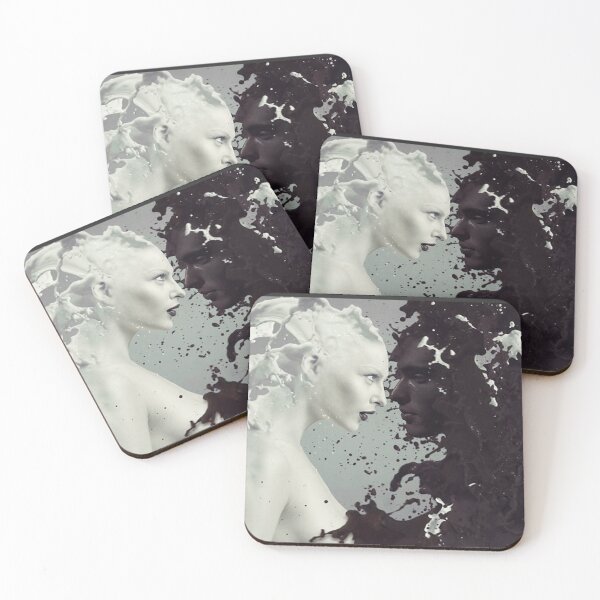 Item preview, Surreal Dual-Tone Woman Portrait – Liquid Splatter Abstract Art designed and sold by RaresS.