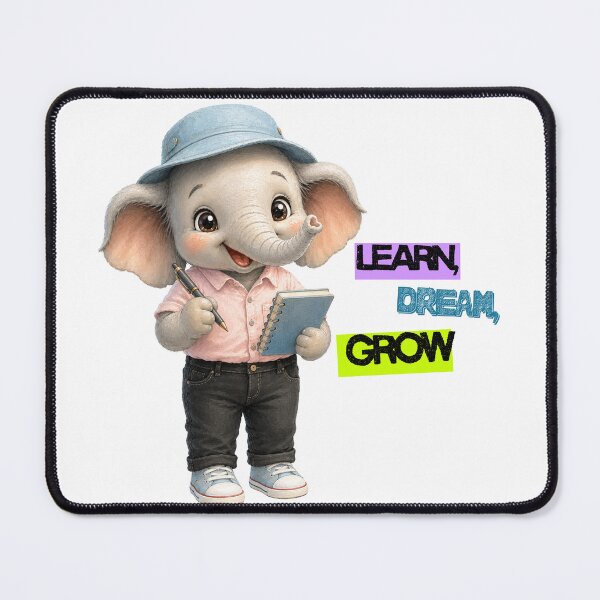 Item preview, Learn Dream Grow Cute Baby Elephant Student Motivation Design designed and sold by BonnieGlam13.