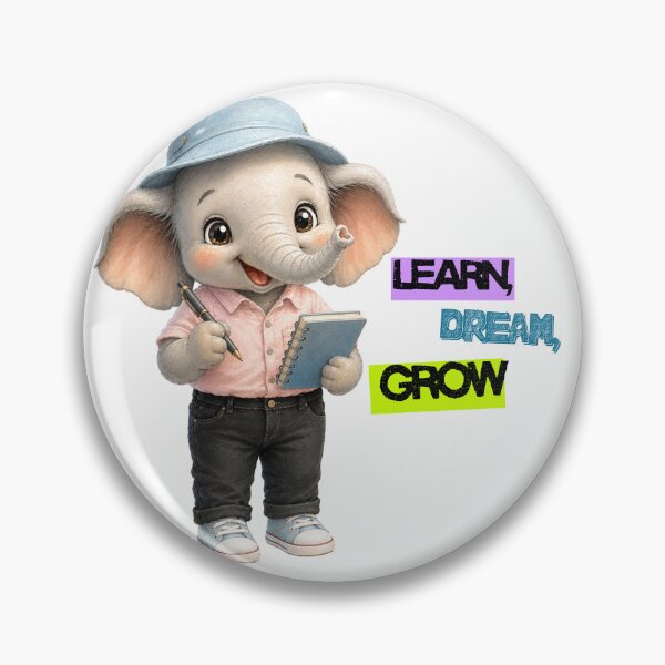 Item preview, Learn Dream Grow Cute Baby Elephant Student Motivation Design designed and sold by BonnieGlam13.