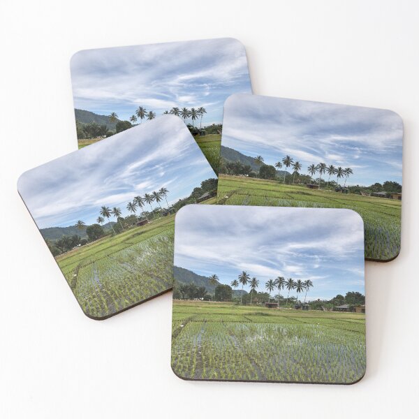 Item preview, Green rice paddies under a blue sky designed and sold by franck380.