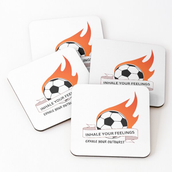 Item preview, Inhale Your Feelings Exhale Your Outburst Flaming Football Soccer Mental Health Quote designed and sold by SHREE ART STUDIO.