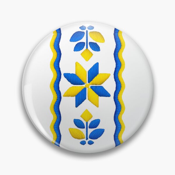Item preview, Ukrainian Blue and Yellow Embroidery Ornament designed and sold by OrnaMentality.