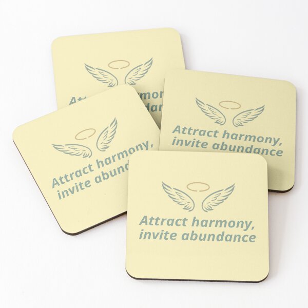 Item preview, Attract Harmony and Abundance – Spiritual Manifestation Typography Design designed and sold by CosmicQuietStudio.