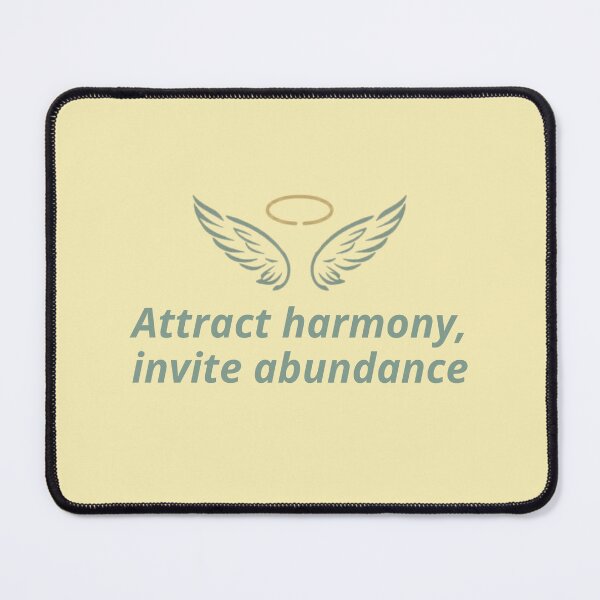 Item preview, Attract Harmony and Abundance – Spiritual Manifestation Typography Design designed and sold by CosmicQuietLab.