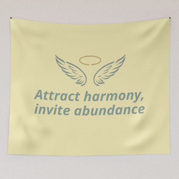 Item preview, Attract Harmony and Abundance – Spiritual Manifestation Typography Design designed and sold by CosmicQuietLab.
