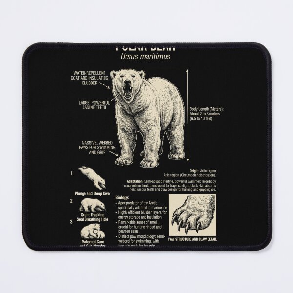 Item preview, Polar Bear Scientific Anatomy Biology Animal Lover designed and sold by Kimberley King Art King Art.