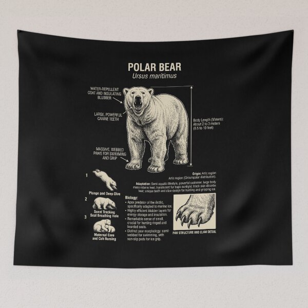 Item preview, Polar Bear Scientific Anatomy Biology Animal Lover designed and sold by Kimberley King Art  King Art.
