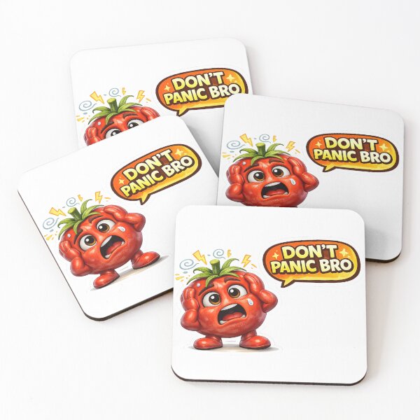 Item preview, Don't Panic Bro Funny Scared Red Tomato Meme Design designed and sold by Bhinfy.