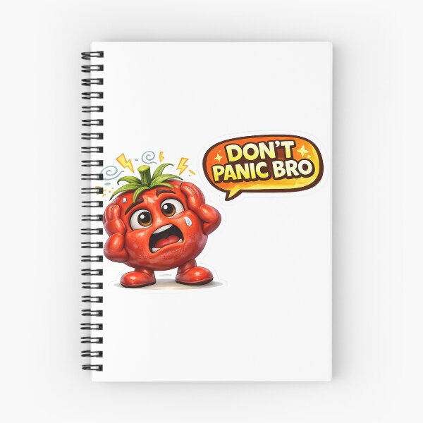 Item preview, Don't Panic Bro Funny Scared Red Tomato Meme Design designed and sold by Bhinfy.
