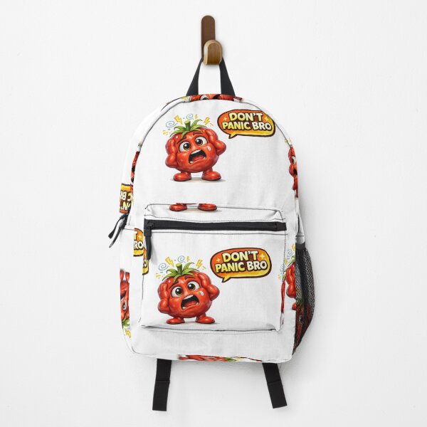 Item preview, Don't Panic Bro Funny Scared Red Tomato Meme Design designed and sold by Bhinfy.