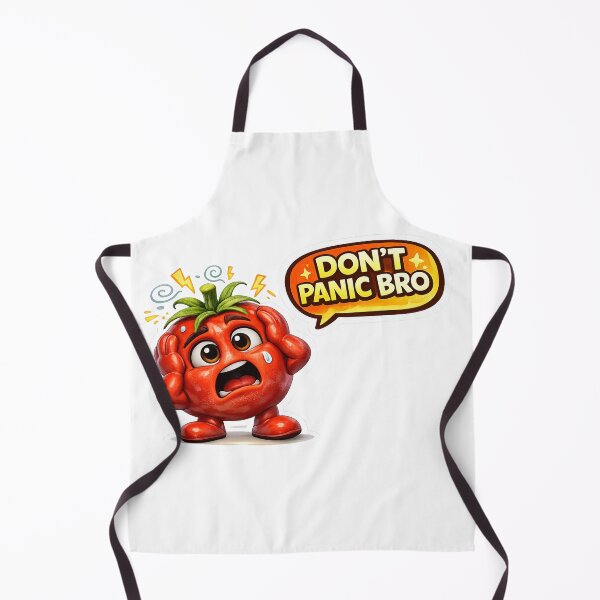 Item preview, Don't Panic Bro Funny Scared Red Tomato Meme Design designed and sold by Bhinfy.