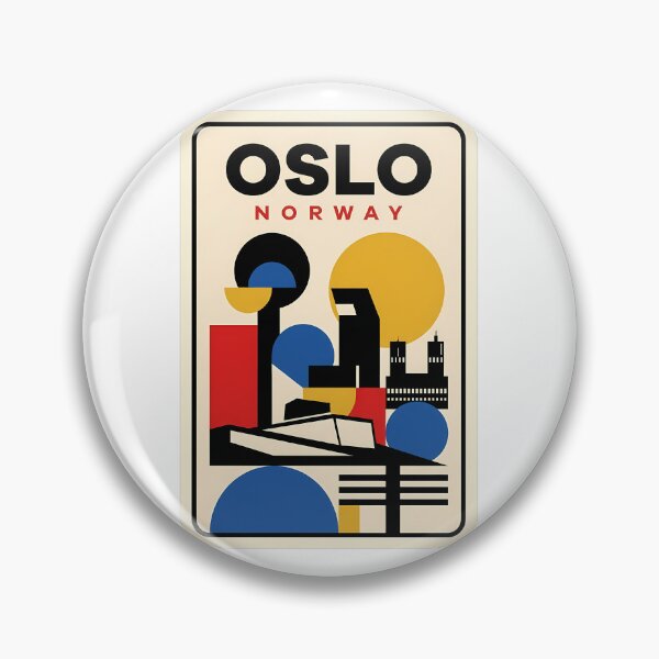 Item preview, Abstract Geometric Oslo Norway Retro Travel Poster designed and sold by k3rstman1.