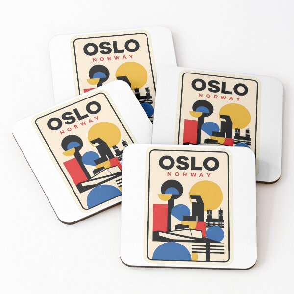 Item preview, Abstract Geometric Oslo Norway Retro Travel Poster designed and sold by k3rstman1.