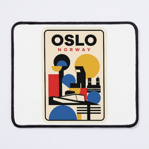 Item preview, Abstract Geometric Oslo Norway Retro Travel Poster designed and sold by k3rstman1.