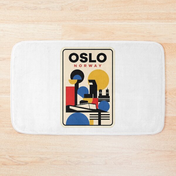 Item preview, Abstract Geometric Oslo Norway Retro Travel Poster designed and sold by k3rstman1.