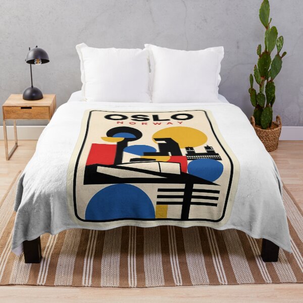 Item preview, Abstract Geometric Oslo Norway Retro Travel Poster designed and sold by k3rstman1.