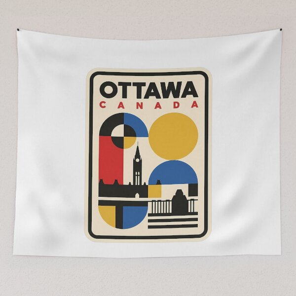 Item preview, Ottawa Canada Retro Bauhaus Travel Skyline designed and sold by k3rstman1.