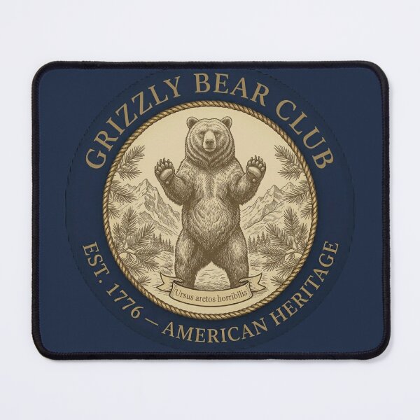 Item preview, Grizzly Bear Club American Heritage Vintage Badge designed and sold by CalmCapy Co.