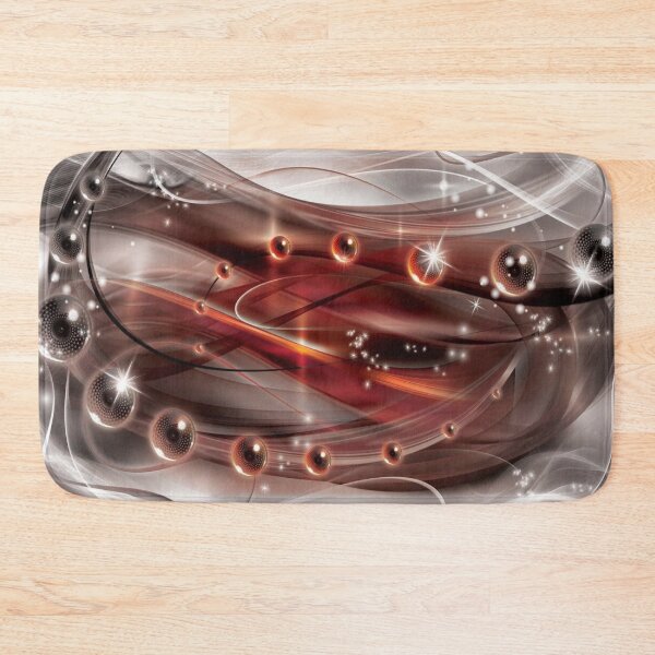 Item preview, Abstract Deep Red and Silver 3D Swirls – Glossy Ribbons with Floating Orbs designed and sold by RaresS.