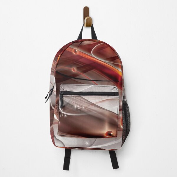 Item preview, Abstract Deep Red and Silver 3D Swirls – Glossy Ribbons with Floating Orbs designed and sold by RaresS.