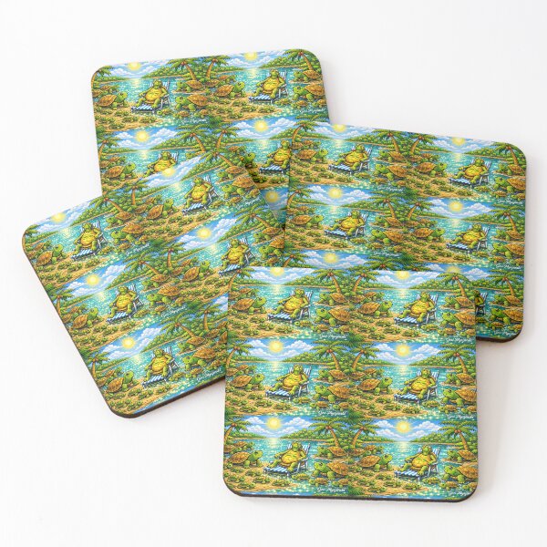 Item preview, Florida Box Turtle Paradise – Tropical Family Cartoon Art designed and sold by The Art Queen Of Michigan .