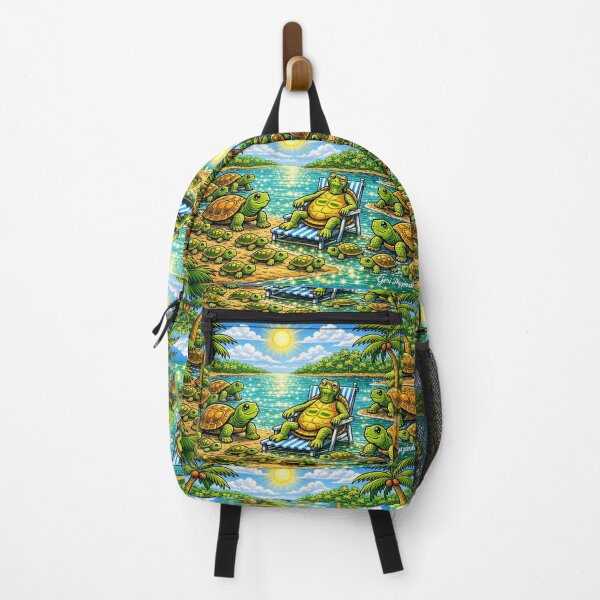 Item preview, Florida Box Turtle Paradise – Tropical Family Cartoon Art designed and sold by The Art Queen Of Michigan .