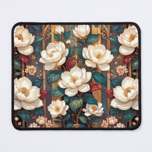 Item preview, Luxurious White Rose Floral Dark Elegant Art designed and sold by IntelliMindDesigns.
