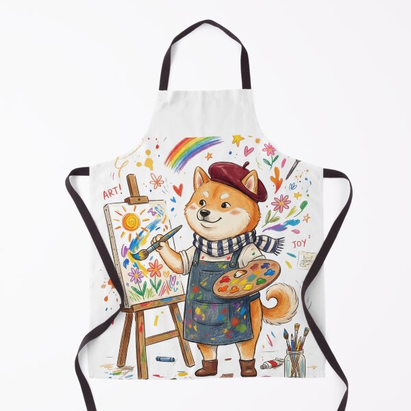 Item preview, Cute Shiba Inu Artist Painting Whimsical Rainbow Art designed and sold by TaiwanMemory.