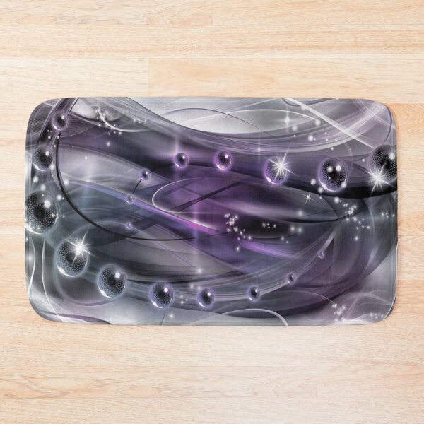 Item preview, Abstract Mystic Purple and Silver 3D Swirls – Flowing Ribbons with Glossy Orbs designed and sold by RaresS.