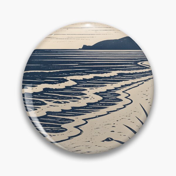 Item preview, A tranquil beach scene linoprint style designed and sold by Ponted.
