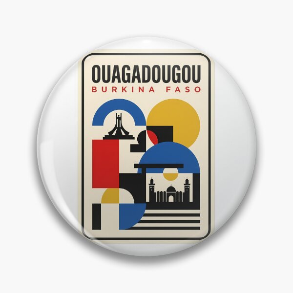 Item preview, Ouagadougou Burkina Faso Retro Geometric Cityscape designed and sold by k3rstman1.