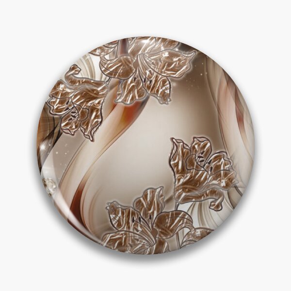 Item preview, Flores metálicas ornamentadas en bronce y oro – Lujoso patrón de remolino en 3D designed and sold by RaresS.
