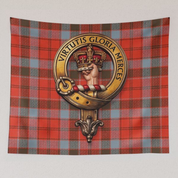 Item preview, Robertson Crest 3D Weathered Tartan designed and sold by Kirrindy Designs.