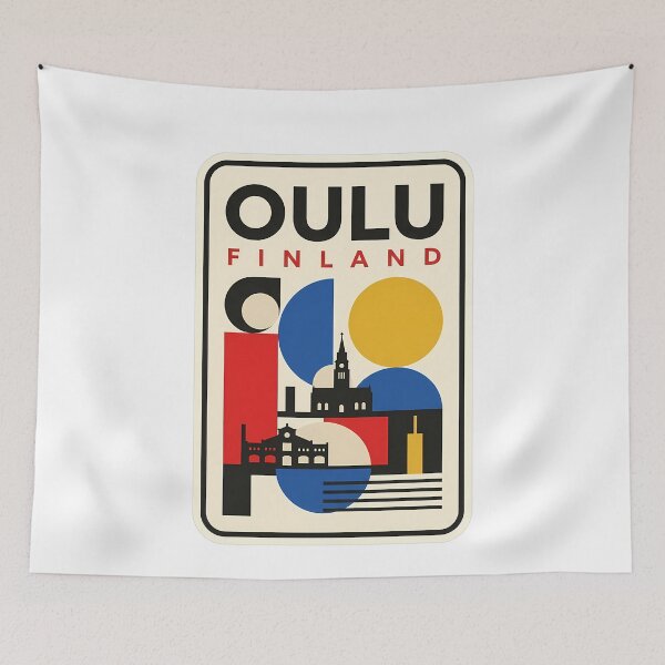 Item preview, Oulu Finland Retro Bauhaus Geometric Cityscape designed and sold by k3rstman1.