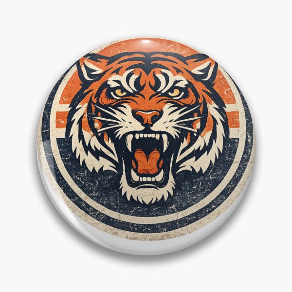 Item preview, Retro Vintage Tiger Mascot Sticker | Roaring Tiger Sports Logo | Distressed 70s Style designed and sold by HaveAGoodDay365.