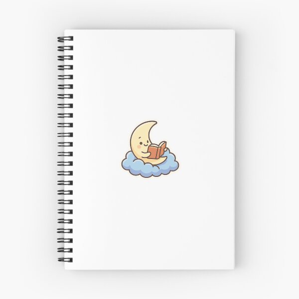 Item preview, Cute Moon Reading a Book on a Cloud Kawaii Sticker designed and sold by danjudee.
