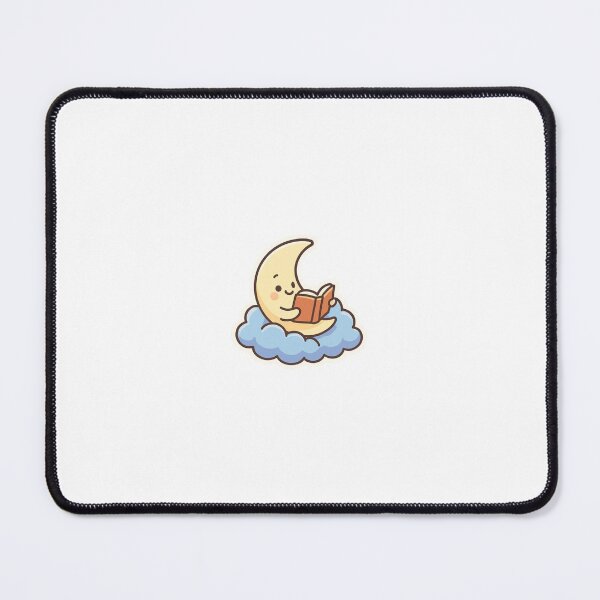 Item preview, Cute Moon Reading a Book on a Cloud Kawaii Sticker designed and sold by danjudee.