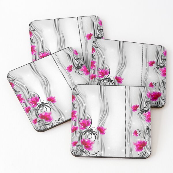 Item preview, Bright Magenta Floral Swirls – Elegant Vertical Split Pattern with Centerline designed and sold by RaresS.