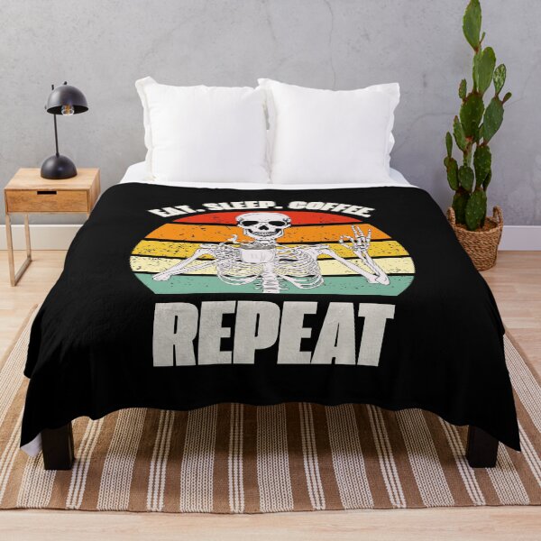 Item preview, Eat. Sleep. Coffee. Repeat Skeleton Design designed and sold by OldSkullDesigns.