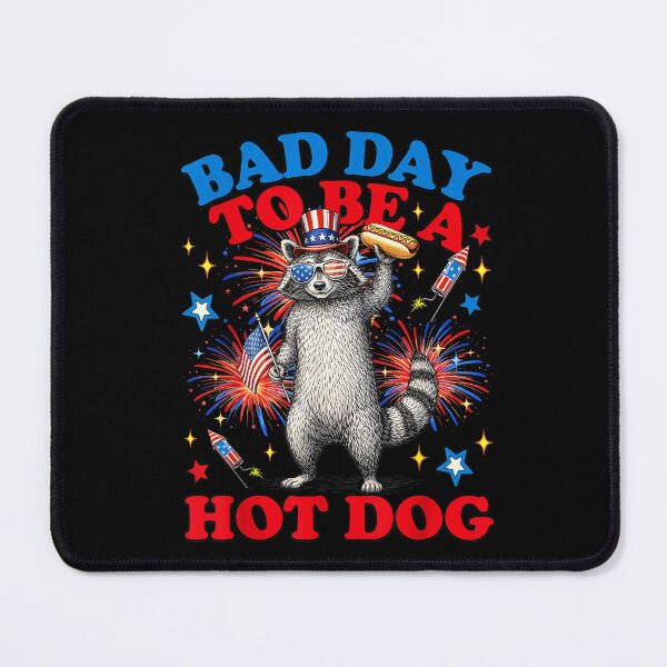 Item preview, bad day to be a hot dog funny raccoon hotdog 4th of july  designed and sold by mariazin.