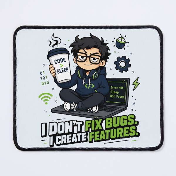 Item preview, I Don’t Fix Bugs I Create Features Funny Software Engineer Humor designed and sold by geekartiststore.