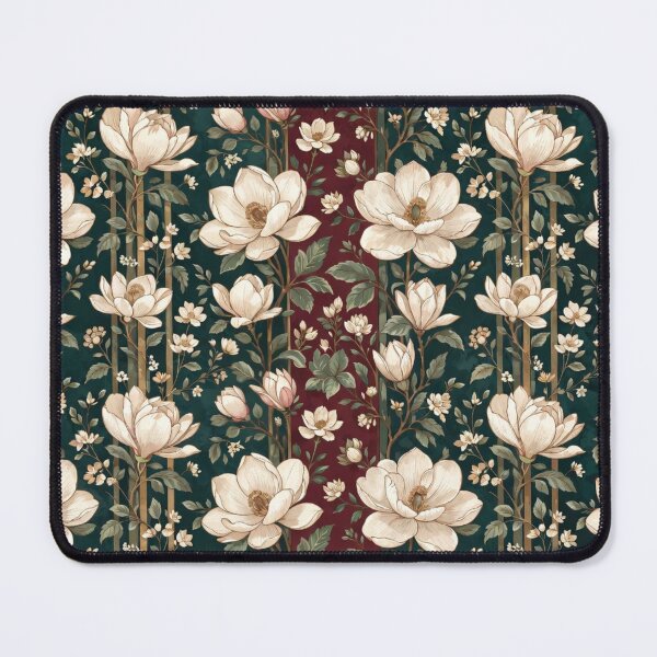 Item preview, Classic Green White Floral Repeating Pattern Art designed and sold by IntelliMindDesigns.