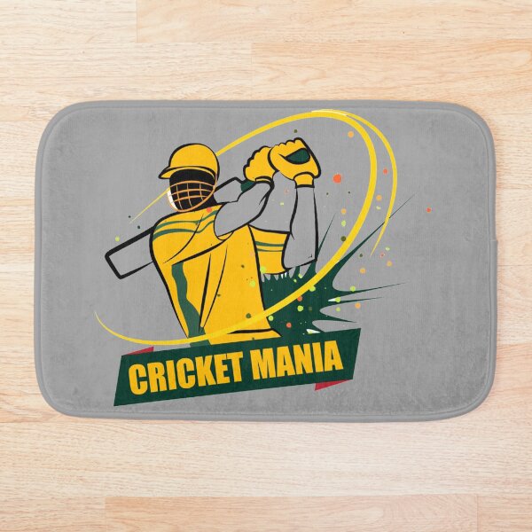 Item preview, Cricket Mania: Jugador de críquet dinámico con bate y salpicadura de energía amarilla. designed and sold by RaresS.